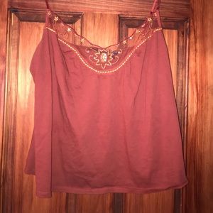 Dark red tank top